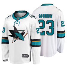 San Jose Sharks #23 Barclay Goodrow Fanatics Branded Breakaway White Away jersey