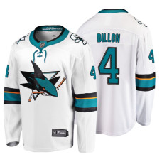 San Jose Sharks #4 Brenden Dillon Fanatics Branded Breakaway White Away jersey