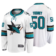 San Jose Sharks #50 Chris Tierney Fanatics Branded Breakaway White Away jersey