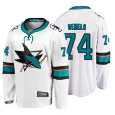 San Jose Sharks #74 Dylan DeMelo Fanatics Branded Breakaway White Away jersey