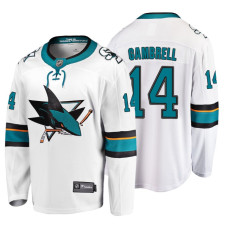 San Jose Sharks #14 Dylan Gambrell Fanatics Branded Breakaway White Away jersey