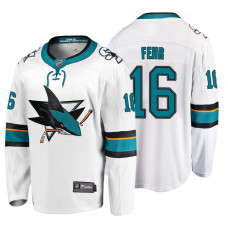 San Jose Sharks #16 Eric Fehr Fanatics Branded Breakaway White Away jersey