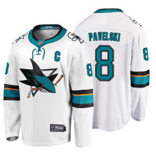 San Jose Sharks #8 Joe Pavelski Fanatics Branded Breakaway White Away jersey