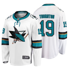 San Jose Sharks #19 Joe Thornton Fanatics Branded Breakaway White Away jersey