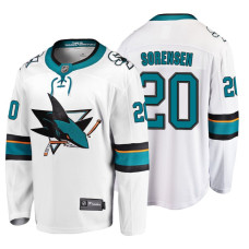 San Jose Sharks #20 Marcus Sorensen Fanatics Branded Breakaway White Away jersey