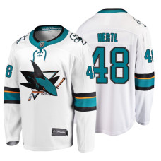 San Jose Sharks #48 Tomas Hertl Fanatics Branded Breakaway White Away jersey