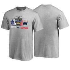 2018 Stadium Series Toronto Maple Leafs VS. Washington Capitals Heather Gray Short Sleeve T-shirt