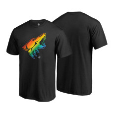 Arizona Coyotes Black Rainbow Pride Round Neck T-shirt