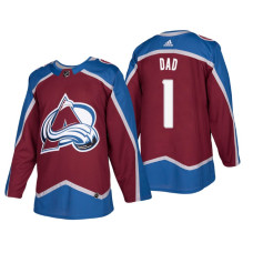 Colorado Avalanche Father's Day #1 Dad With Jersey 2022 Stanley Cup Champions Patch Burgundy