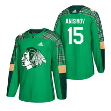 Chicago Blackhawks #15 Artem Anisimov 2018 St. Patrick's Day Jersey Green