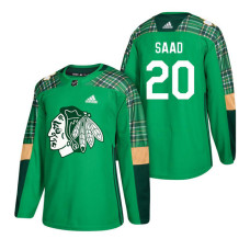 Chicago Blackhawks #20 Brandon Saad 2018 St. Patrick's Day Jersey Green