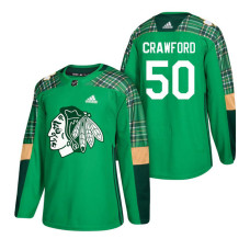 Chicago Blackhawks #50 Corey Crawford 2018 St. Patrick's Day Jersey Green