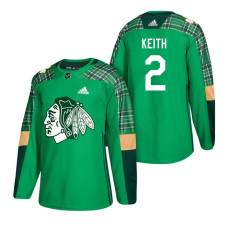 Chicago Blackhawks #2 Duncan Keith 2018 St. Patrick's Day Jersey Green