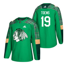 Chicago Blackhawks #19 Jonathan Toews 2018 St. Patrick's Day Jersey Green