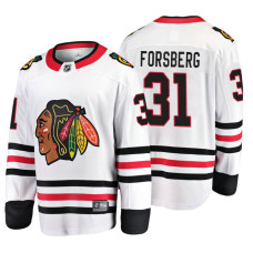 Chicago Blackhawks Anton Forsberg Fanatics Branded Breakaway White Away Jersey