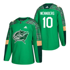 Columbus Blue Jackets #10 Alexander Wennberg 2018 St. Patrick's Day Jersey Green