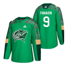 Columbus Blue Jackets #9 Artemi Panarin 2018 St. Patrick's Day Jersey Green