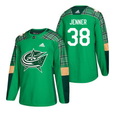 Columbus Blue Jackets #38 Boone Jenner 2018 St. Patrick's Day Jersey Green