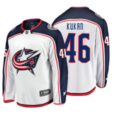 Columbus Blue Jackets Dean Kukan Fanatics Branded Breakaway White Away Jersey