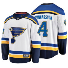 St. Louis Blues #4 Carl Gunnarsson 2018 Fanatics Branded Breakaway White Away jersey