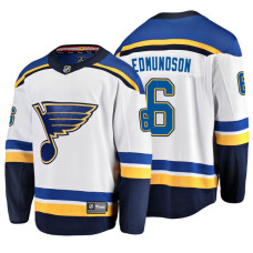 St. Louis Blues #6 Joel Edmundson 2018 Fanatics Branded Breakaway White Away jersey