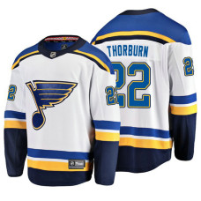 St. Louis Blues #22 Chris Thorburn 2018 Fanatics Branded Breakaway White Away jersey