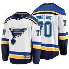 St. Louis Blues #70 Oskar Sundqvist 2018 Fanatics Branded Breakaway White Away jersey