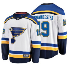 St. Louis Blues #19 Jay Bouwmeester 2018 Fanatics Branded Breakaway White Away jersey