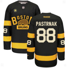 Boston Bruins David Pastrnak #88 Black Milt Schmidt Number 15 Patch Alternate Premier Jersey