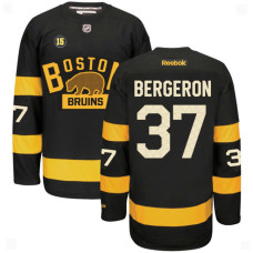 Boston Bruins Patrice Bergeron #37 Black Milt Schmidt Number 15 Patch Alternate Premier Jersey