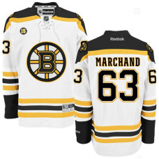 Boston Bruins Brad Marchand #63 White Milt Schmidt Number 15 Patch Away Premier Jersey