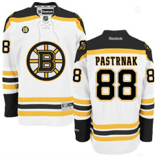 Boston Bruins David Pastrnak #88 White Milt Schmidt Number 15 Patch Away Premier Jersey