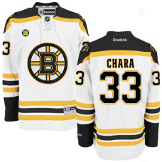 Boston Bruins Zdeno Chara #33 White Milt Schmidt Number 15 Patch Away Premier Jersey