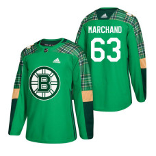 Boston Bruins #63 Brad Marchand 2018 St. Patrick's Day Jersey Green