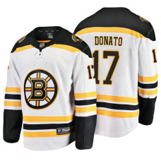 Boston Bruins Ryan Donato Fanatics Branded Breakaway White Away Jersey