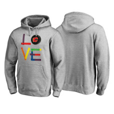 Calgary Flames Heather Gray Hockey Is For Everyone Love Square Pullover Hoodie