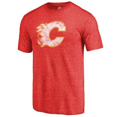 Calgary Flames Red 1980-1981 Throwback Logo Crew Neck T-shirt