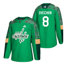 Washington Capitals #8 Alex Ovechkin 2018 St. Patrick's Day Jersey Green