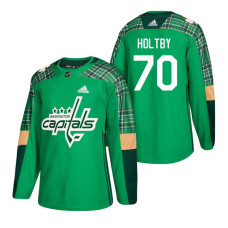 Washington Capitals #70 Braden Holtby 2018 St. Patrick's Day Jersey Green