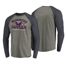 Washington Capitals Navy Hometown Collection Monument Tri-Blend Raglan Long Sleeve T-Shirt