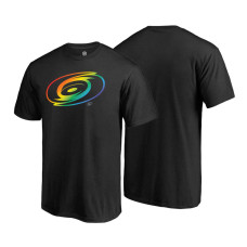 Carolina Hurricanes Black Rainbow Pride Round Neck T-shirt