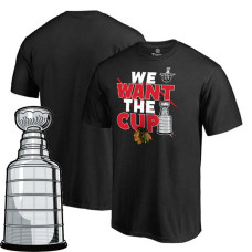 Chicago Blackhawks Black 2017 Stanley Cup Short Sleeve We Want The Cup T-shirt