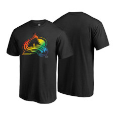 Colorado Avalanche Black Rainbow Pride Round Neck T-shirt