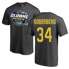 Colorado Avalanche Gray Carl Soderberg #34 2017 Global Series T-shirt