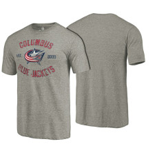 Columbus Blue Jackets Gray Heritage Rinkside Throwback T-shirt