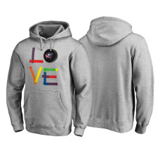 Columbus Blue Jackets Heather Gray Hockey Is For Everyone Love Square Pullover Hoodie