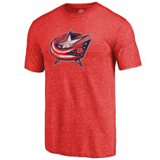 Columbus Blue Jackets Red Team Primary Logo Crew Neck T-shirt