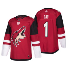 Arizona Coyotes Father's Day #1 Dad Jersey Maroon