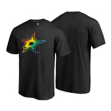 Dallas Stars Black Rainbow Pride Round Neck T-shirt