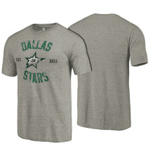 Dallas Stars Gray Heritage Rinkside Throwback T-shirt